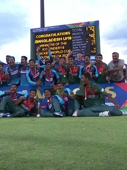 ICC U19 CWC: IND v BAN – The winning trophy celebration