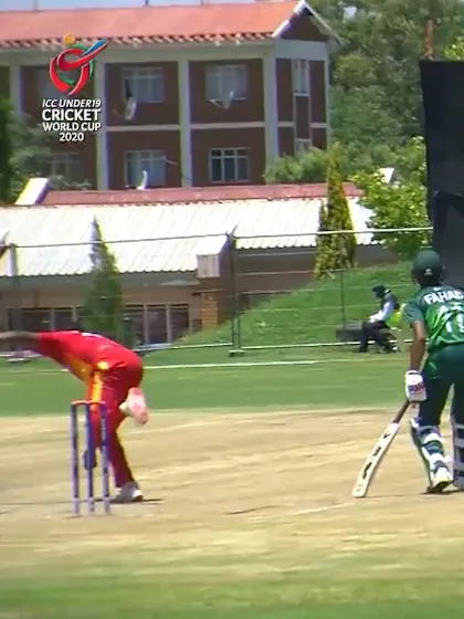 ICC U19 CWC: PAK v ZIM – Qasim Akram launches a big six off Myers