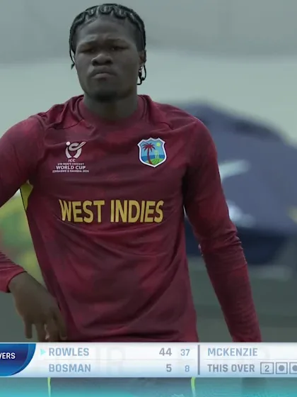 J Rowles with a Four vs. West Indies