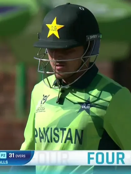 Usman Khan with a Four vs. India