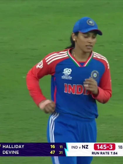 Logo of Brooke Halliday - Wicket - India vs New Zealand