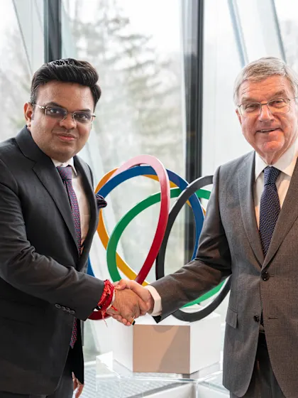 ICC Chair meets with IOC President to discuss key LA 2028 Initiatives for Cricket-photo credit Greg Martin