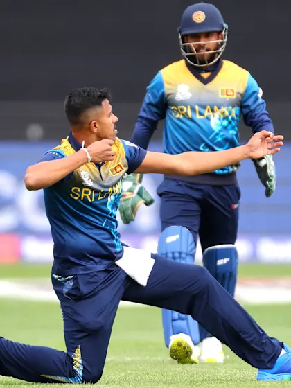 Maheesh Theekshana straight as an arrow to bowl Lorcan Tucker | T20WC 2022