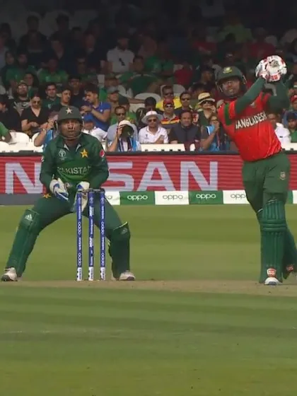 Logo of CWC19: PAK v BAN - Mosaddek is caught in the deep off Shadab Khan