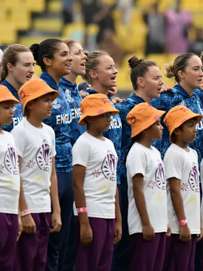 England players stand together for the anthem | CWC25