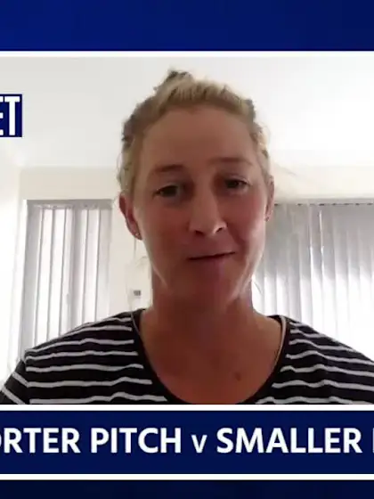 Logo of Sophie Devine discusses merits of smaller ball in women's cricket