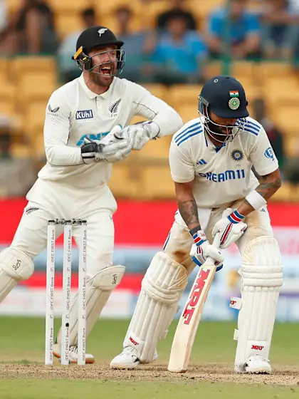 Logo of India keep hopes in check as runs flow in Bengaluru