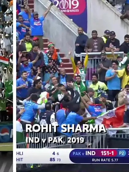 CWC19: IND v PAK - Side-by-side of Sachin's six in 2003 and Rohit's six