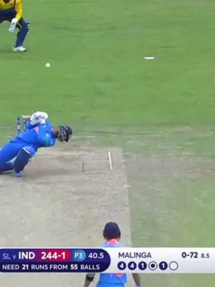 Logo of CWC19: SL v IND - Rahul is dismissed, unable to evade a Malinga bouncer