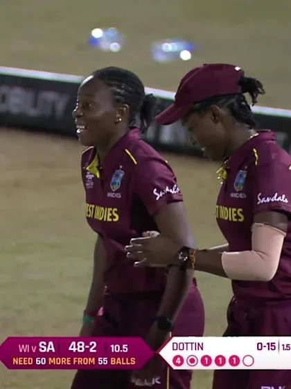 WI v SA: Lizelle Lee dismissed by Deandra Dottin