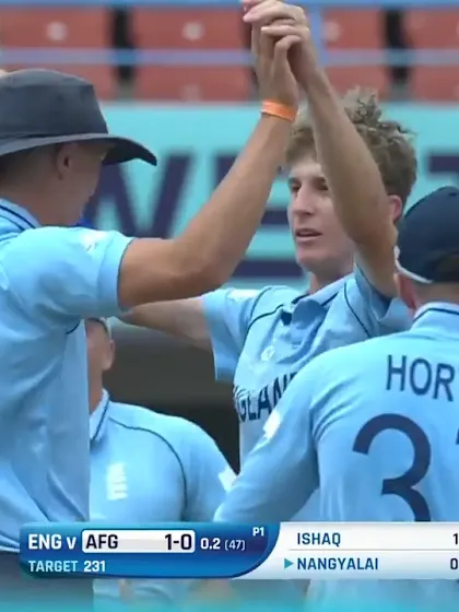 Logo of Josh Boyden snares the first wicket | ENG v AFG | ICC U19 Men’s CWC 2022