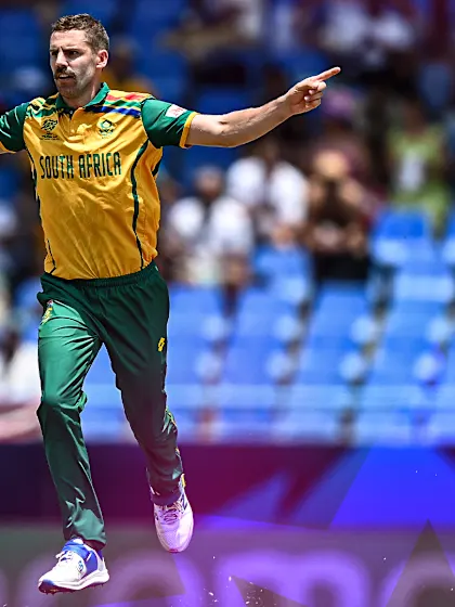Logo of Proteas bowler delivers fireballs | Best of Anrich Nortje | T20WC 2024