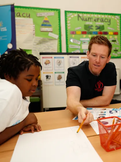Morgan introduces new projects for Cricket World Cup Schools Programme