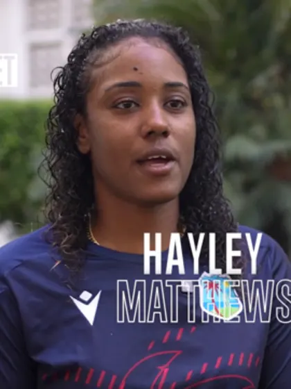 Logo of Hayley Matthews' inspiring journey | 100% Cricket Icons