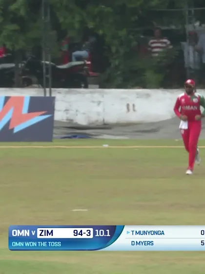 Tony Munyonga - Wicket - Zimbabwe vs Oman