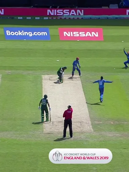 Logo of CWC19: PAK v AFG - Mujeeb removes Fakhar lbw for 0