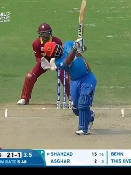 Shahzad holds the pose on 92 metre Six!