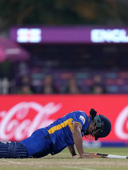 Athapaththu stretchered off against England | CWC25