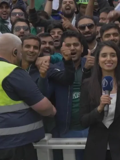 CWC: NZ v PAK - Zainab with Pakistan fans after their win