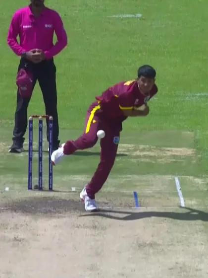 N Samuel with a Four vs. West Indies