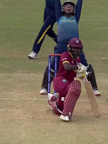 WICKET:  Shashikala Siriwardena nabs Kycia Knight leg before wicket for 19
