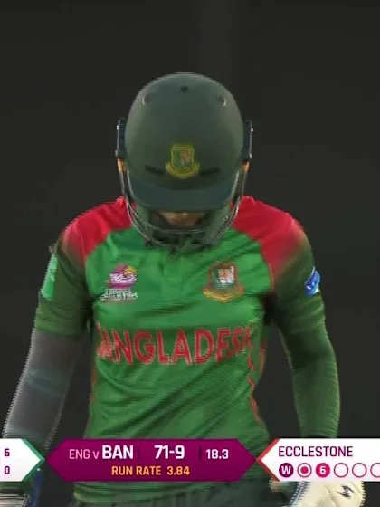 Logo of ENG v BAN: Jahanara Alam sent back by Sophie Ecclestone