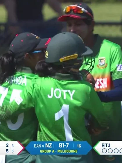 Logo of WT20WC: NZ v Ban – Peterson becomes  Ritu Moni's fourth victim