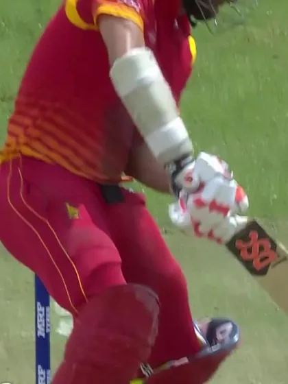 Craig Ervine bowled by Kemar Roach for 14