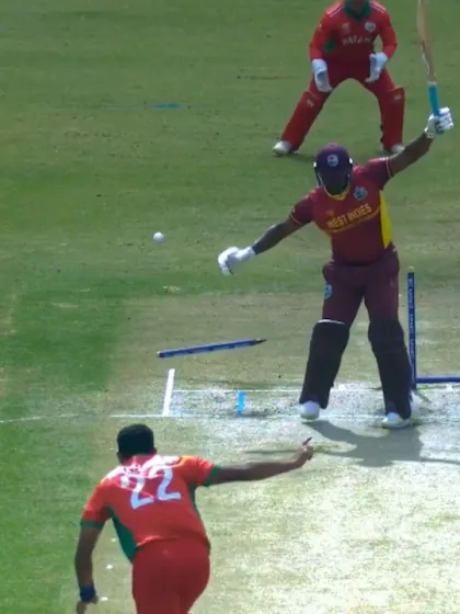 Logo of Kaleemullah cleans up Charles | WI v OMA | CWC23 Qualifier