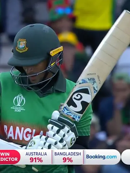 CWC19: AUS v BAN - Shakib is caught at mid-off via a leading edge