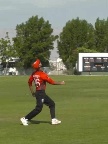 CWC Challenge League B: Jersey v Hong Kong – Oman: Wasif takes a good high catch to dismiss Stevens