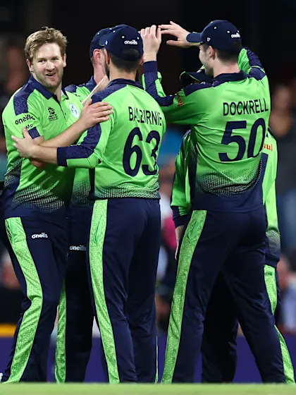 Logo of McCarthy three-for keeps Australia in check | Highlights | T20WC 2022