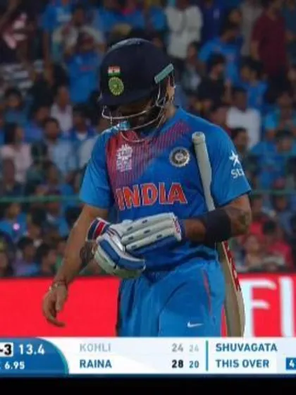 Virat Kohli Wicket Fall IND V BAN Video ICC WT20 2016