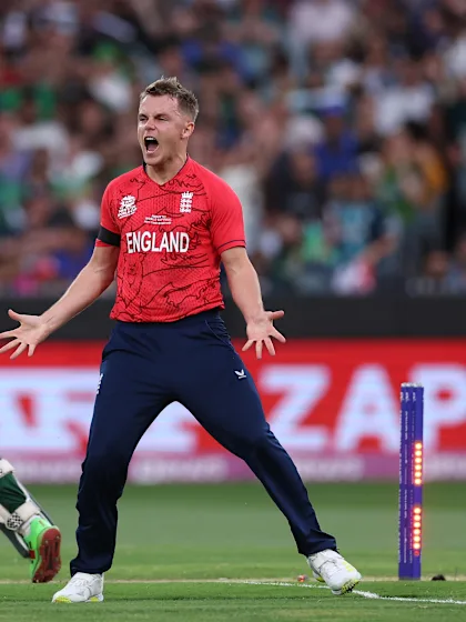 Logo of Curran breaks through with big wicket of Rizwan | T20WC 2022
