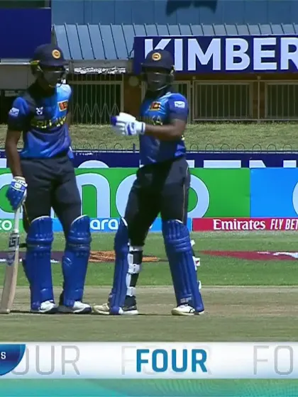 Logo of Sineth Jayawardene with a Four vs. West Indies