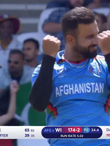 Logo of CWC19: AFG v WI – Dawlat has Hetmyer caught at mid-wicket for 39