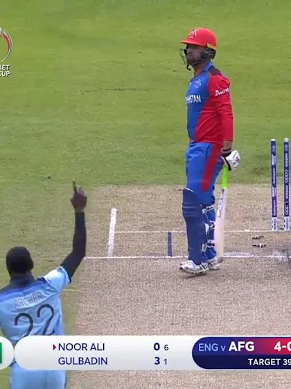 Logo of CWC19: ENG v AFG - Noor Ali drags on to give Archer his first