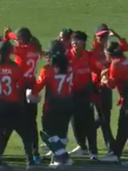 Winning Moment: Bangladesh celebrate a first-ever Women's World Cup victory