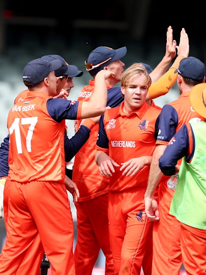 Logo of Wicket - Luke Jongwe - Zimbabwe v Netherlands ICC T20WC 2022