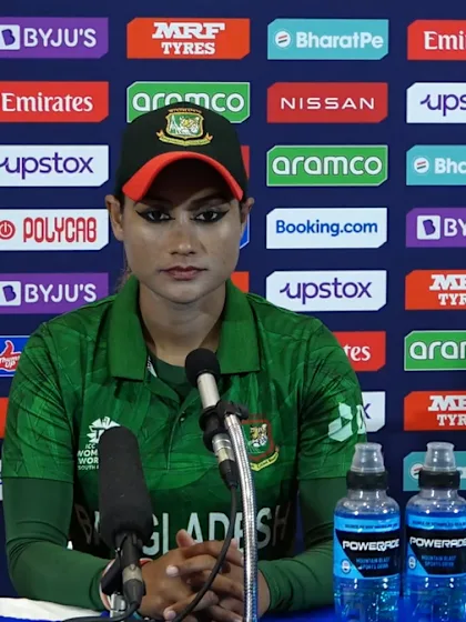 21 February - Cape Town - Bangladesh player Jahanara Alam post-match press conference