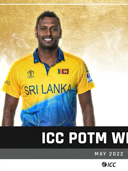 Angelo Mathews and Tuba Hassan crowned ICC Players of the Month for May