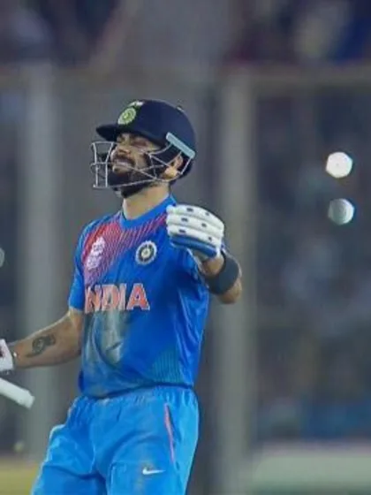 Virat Kohli celebrates guiding India to Semi-Finals