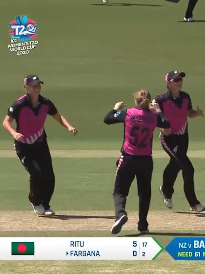 Logo of WT20WC: NZ v Ban – Fargana Hoque is run out for a duck