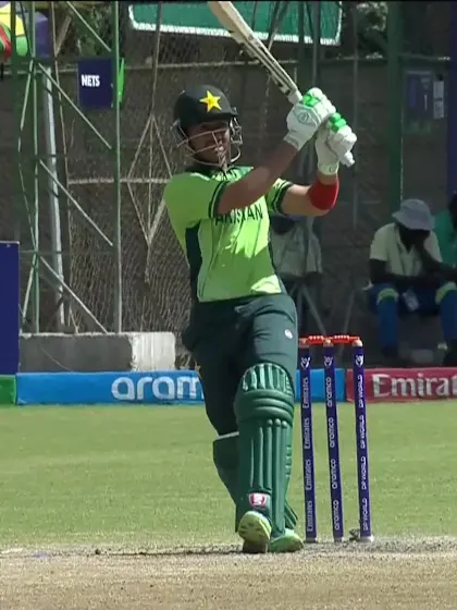 Hamza Zahoor with a Four vs. India