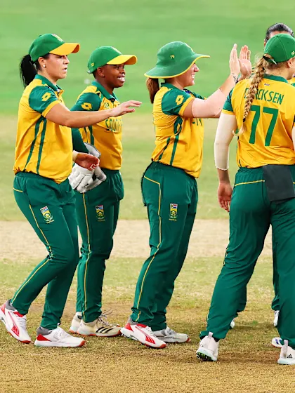 Logo of A sharp catch from Anneke Bosch gets early breakthrough | SF 1 | WT20WC 2024