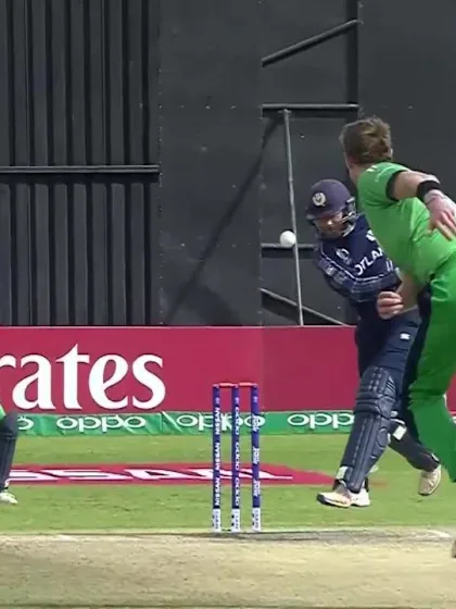 Boyd Rankin claims his third against Scotland, Craig Wallace caught and bowled