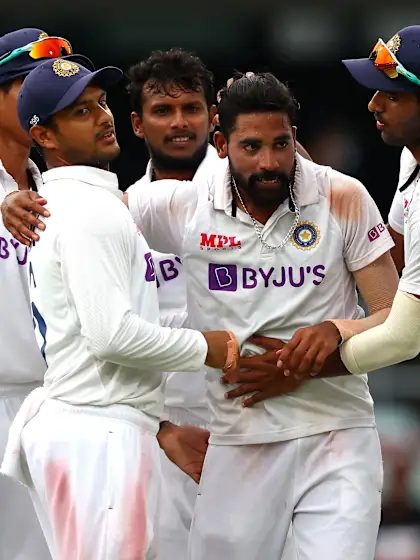 India set 328 to win after Siraj five-for