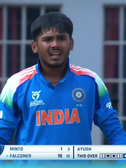 Caleb Falconer with a Four vs. India