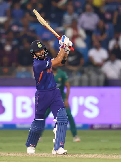 Virat Kohli hits one over long-on with class