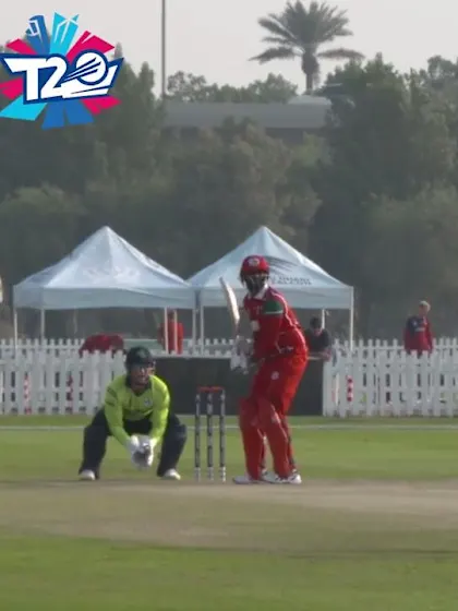 T20WCQ: IRE v OMA  – Khawar Ali hits a six off Delany